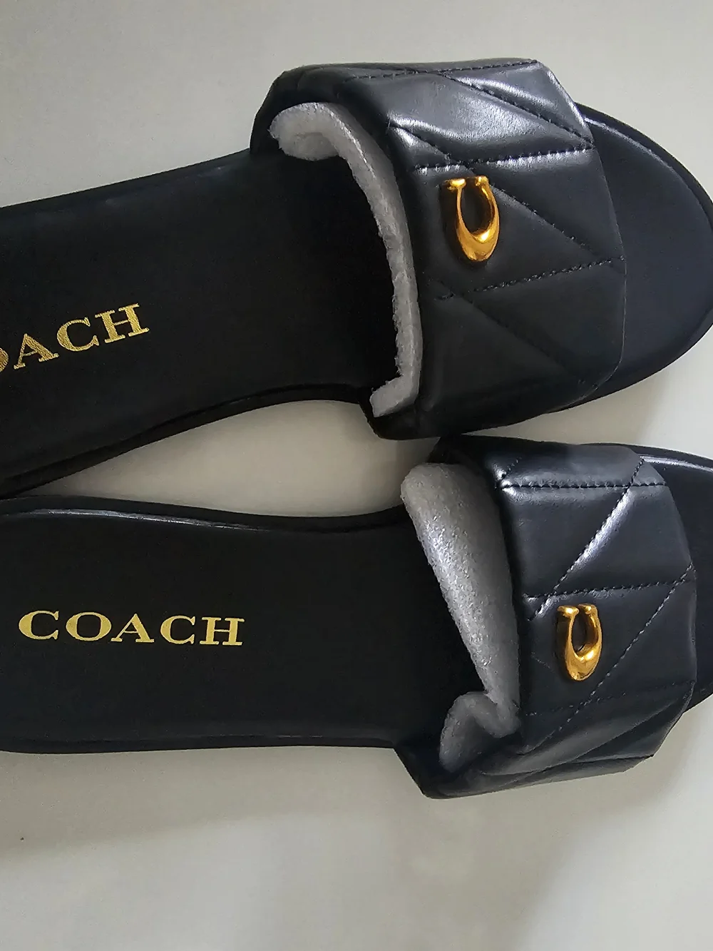 Coach quilted sandals